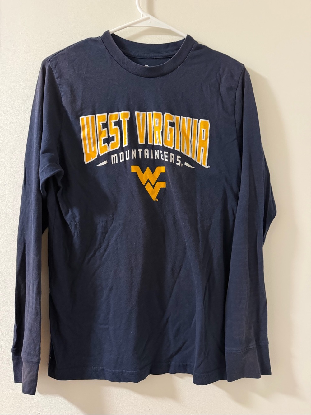 Knights Apparel Long Sleeve Tee Mens M Navy Good WVU Mountaineers Graphic Shirt